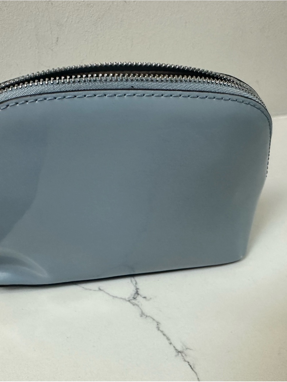 Michael Kors Pale Blue Patent Leather Cosmetic Pouch NWT - Picture 5 of 7